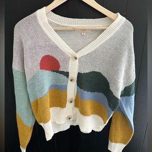 No Comment cropped button up sweater